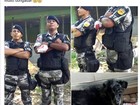 Cão batizado de ‘Rotam’ recebe ajuda de policial militar em Belém