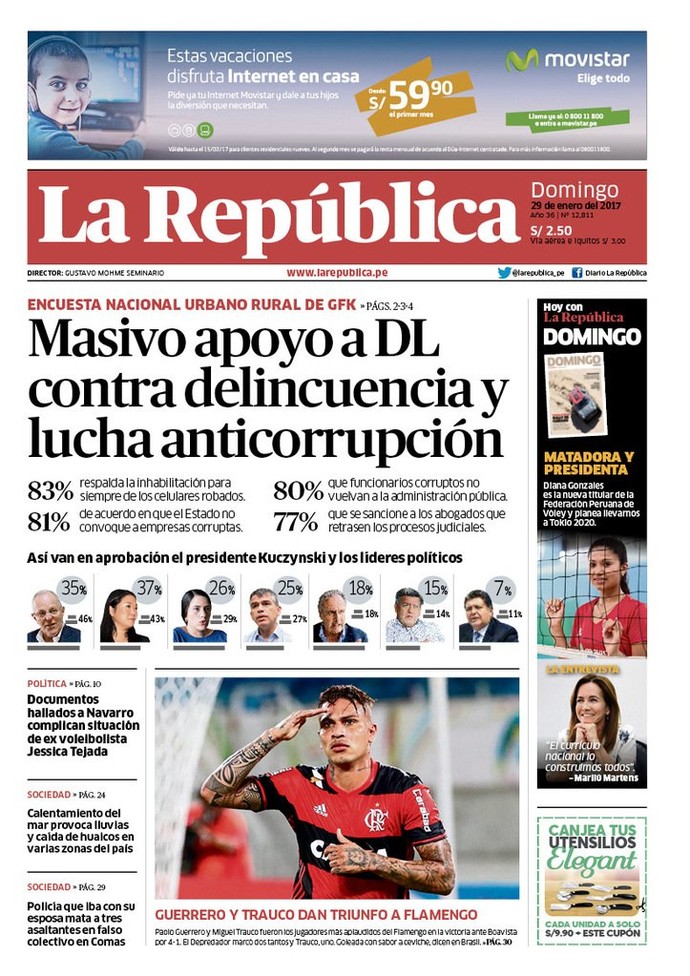 Guerrero, Trauco, Flamengo, jornal peruano (Foto: Reprodução)