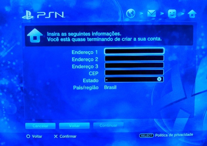 PSN: como criar seu cadastro. (Foto: Reprodução/ Emanuel Schimidt)