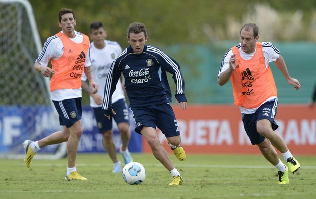 Montillo treino Argentina (Foto: AFP)