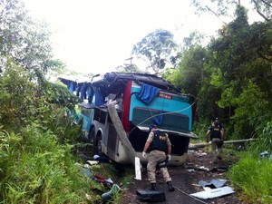 acidente ônibus régis bittencourt (Foto: Giovana Sanchez/G1)