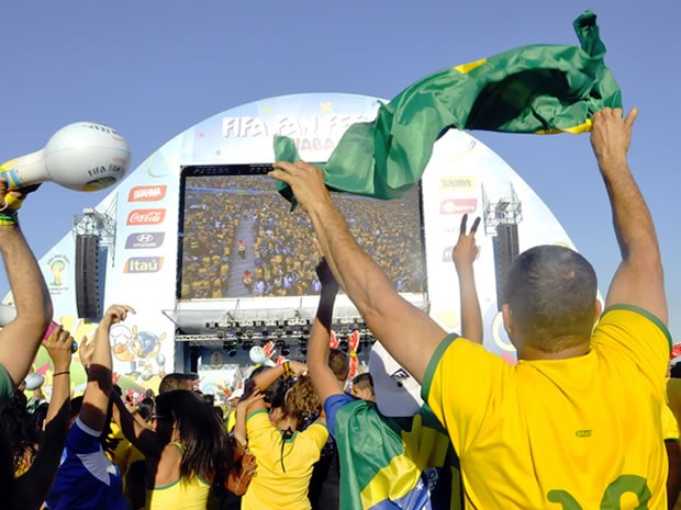 Fifa Fan Fest em Cuiab (Foto: Stephanie Freitas/G1)