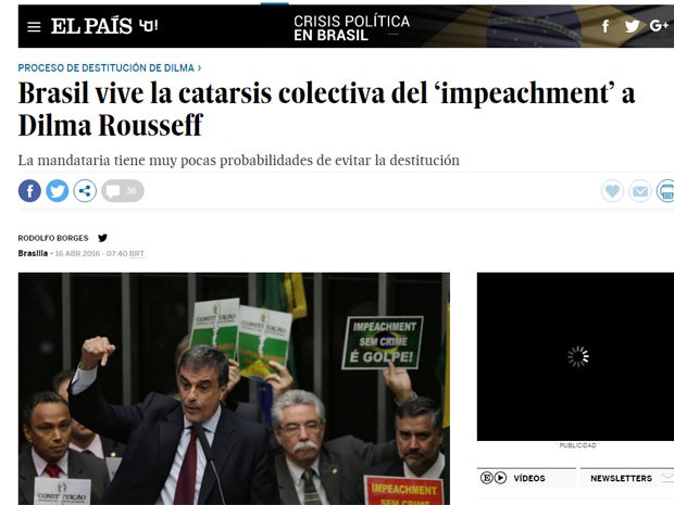 Reportagem do El País. (Foto: Reprodução/El País)