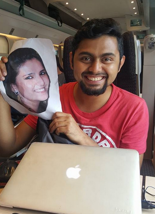 Faizan Patel está passando lua de mel com foto de mulher após ela perder passaporte (Foto: Reprodução/Twitter/Faizan Patel )