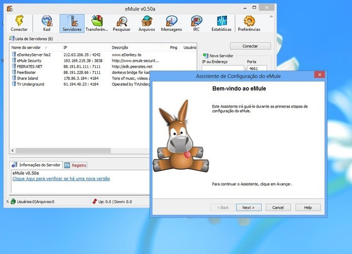 Emule é um tipo de software que utiliza download de arquivos por envio P2P (Foto: Reprodução/TechTudo)