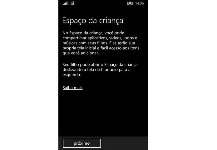 Espaço da Criança permite bloquear apps (Foto: Reprodução/Thiago Barros)