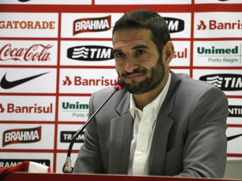 Lisandro López Inter Internacional apresentação (Foto: Diego Guichard/GloboEsporte.com)