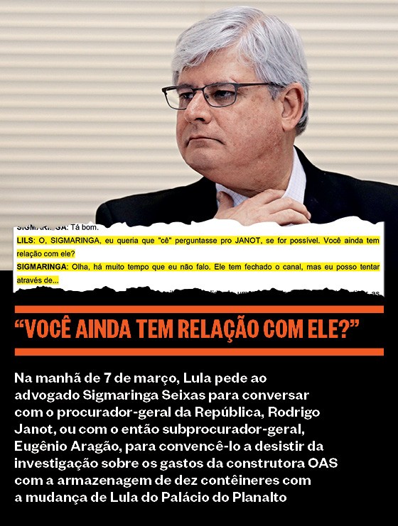 Ministério Público. O procurador-geral da República, Rodrigo Janot, a quem Lula queria atingir com ajuda do advogado Sigmaringa Seixas (Foto: Arte/Época)