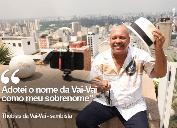 Thobias da Vai-Vai fala sobre aniversário de São Paulo (Foto: Glauco Araújo/G1)