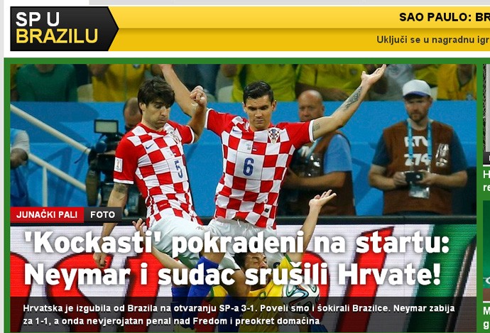 jornal croata brasil x croacia (Foto: Reprodução )