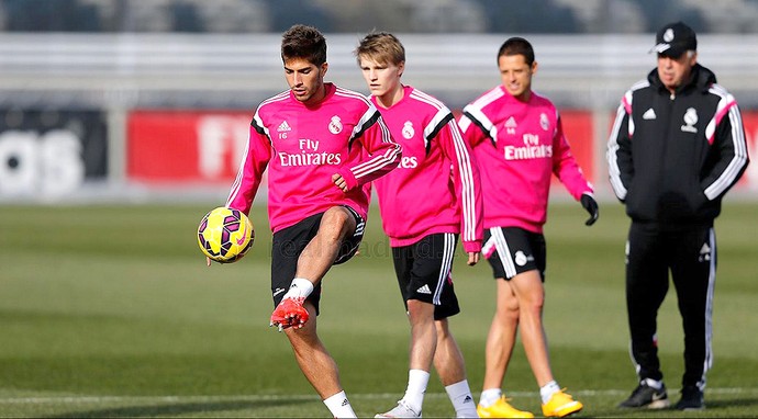 Lucas Silva no treino desta quinta-feira (Foto: Reprodução / Site oficial Real Madrid)