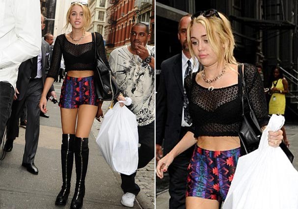Miley Cyrus numa tarde de compras em Nova York (Foto: Reprodução)