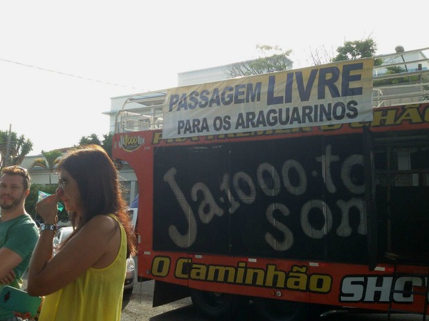Manifestação contra pedágio em Araguari (Foto: José Alexandre/Arquivo Pessoal)