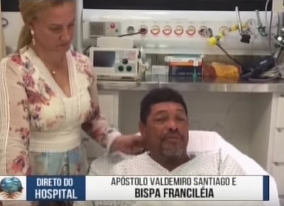 Apóstolo Valdemiro Santiago postou vídeo sobre ataque em culto (Foto: Reprodução) Apóstolo Valdemiro Santiago postou vídeo sobre ataque em culto (Foto: Reprodução)