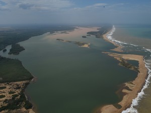 Foz do Rio Doce, em Regência, Linhares (Foto:  Fred Loureiro/Secom-ES)