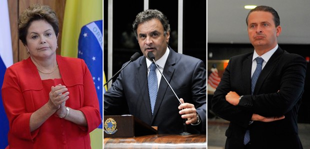 Os candidatos: Dilma Rousseff (PT), Aécio Neves (PSDB) e Eduardo Campos (PSB) (Foto: ABr/Agência Senado/ABr) Os candidatos: Dilma Rousseff (PT), Aécio Neves (PSDB) e Eduardo Campos (PSB) (Foto: ABr/Agência Senado/ABr)