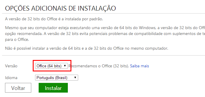 Selecione a versão de 64 bits (Foto: Reprodução/Helito Bijora)