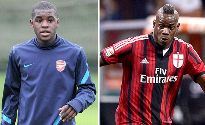 Montagem Joel Campbell e Balotelli (Foto: Editoria de Arte) Montagem Joel Campbell e Balotelli (Foto: Editoria de Arte)