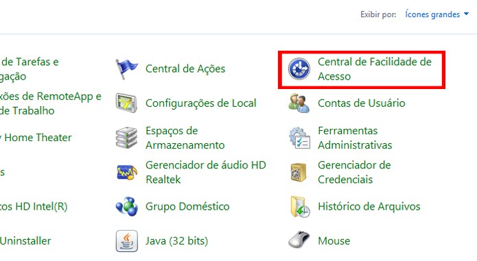 Visualização do Painel de Controle pode precisar ser mudada (foto: Reprodução/Windows)