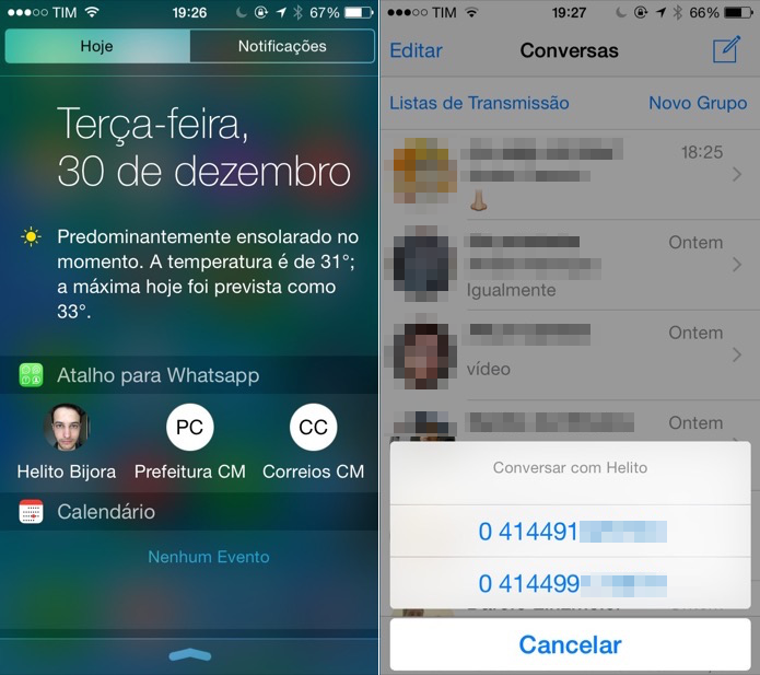 Adicionar WhatsApp à central de notificações (Foto: Helito Bijora / TechTudo)