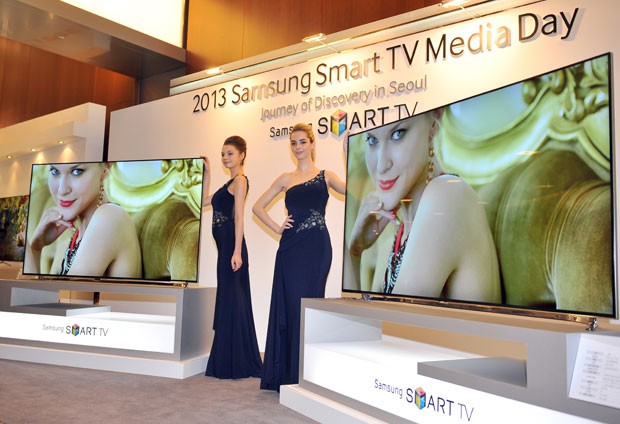 Samsung apresentou TVs inteligentes com telas de até 75 polegadas (Foto: AFP)