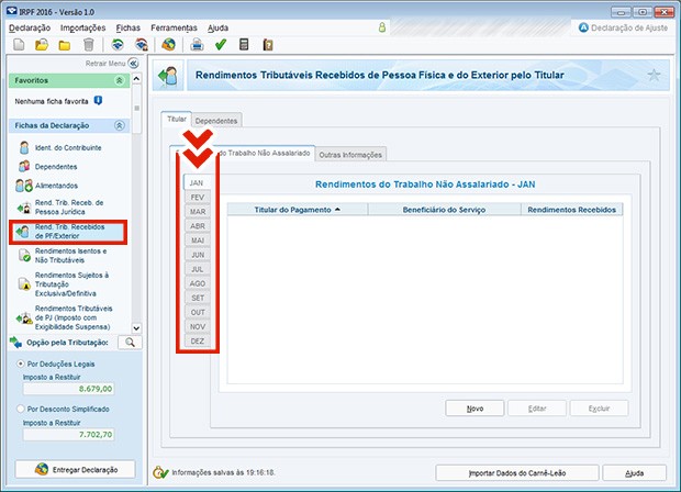 G1 Rendimentos Tributáveis Recebidos de Pessoa Física e