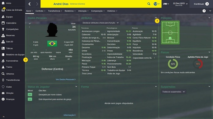 André Dias, ex-Lazio, é opção boa para a defesa (Foto: Reprodução/Thiago Barros)