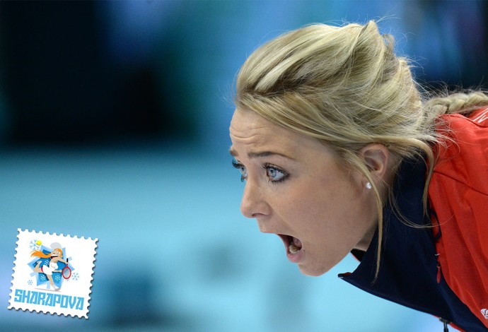 SELO SHARAPOVA Anna Sloan Curling Sochi (Foto: AFP)