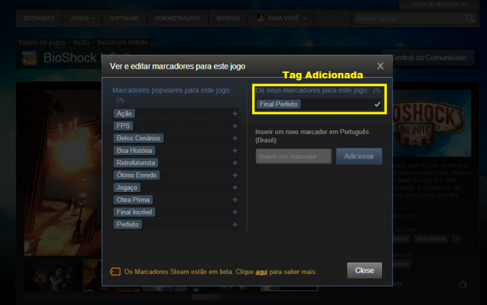 Marcador adicionado (Foto: Reprodução/Paulo Vasconcellos)