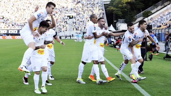 Comemoração gol Santos X São Paulo (Foto: Marcos Ribolli) Comemoração gol Santos X São Paulo (Foto: Marcos Ribolli)