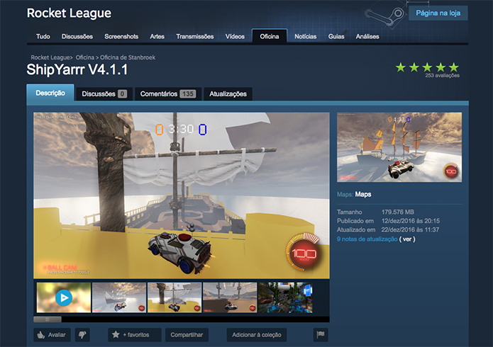 Confira vídeos e imagens do mapa de Rocket League (Foto: Reprodução/Murilo Molina)