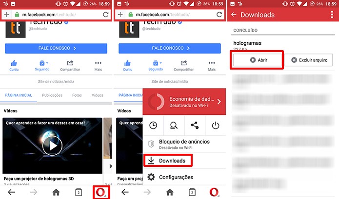 Usuário pode achar vídeo baixado do Facebook dentro da pasta de download (Foto: Reprodução/Elson de Souza)