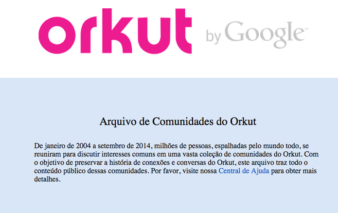 Arquivo de Comunidades do Orkut (Foto: Reprodução/Google)