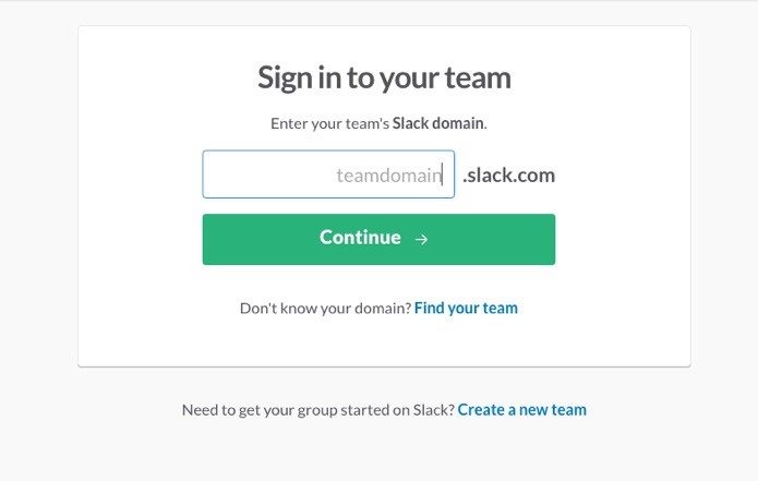 Página de confirmação no Slack (Foto: Reprodução/André Sugai)