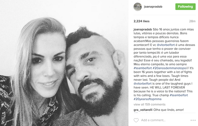 joana Prado; Vitor Belfort; Instagram