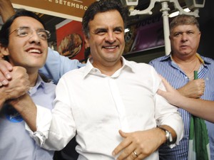 Aécio Neves - São José dos Campos, Sp (Foto: Daniel Corrá/G1)