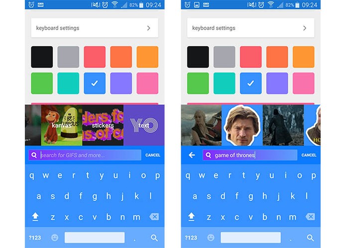 Teclado adiciona GIFs divertidos em conversas de forma rápida (Foto: Reprodução/Barbara Mannara)