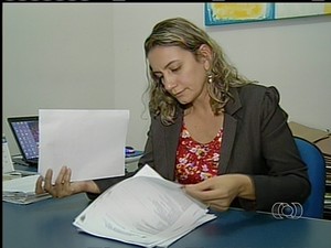 A dona de uma imobiliária Vânia Nogueira disse que também foi vítima do golpe (Foto: Reprodução/TV Anhanguera)