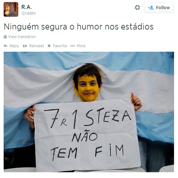 "Tristeza não tem fim..." (Foto: Reprodução/Twitter)