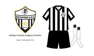 Escudo e uniforme do Botafogo de Cristinápolis (Foto: Reprodução)