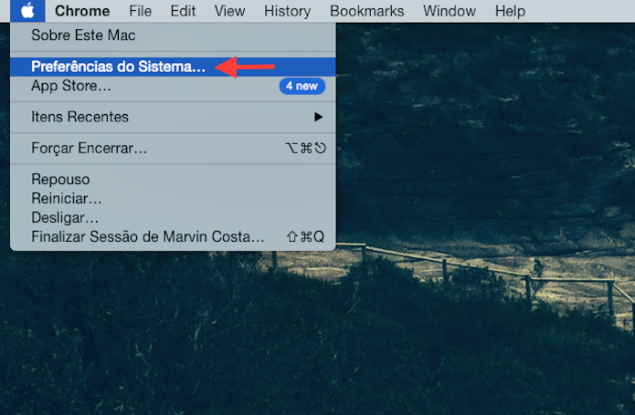 Acessando as preferências de sistema do Mac OS X (Foto: Reprodução/Marvin Costa)