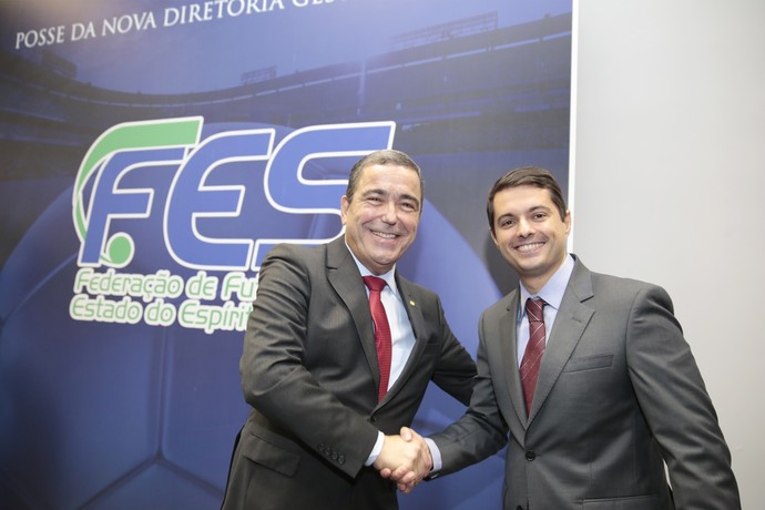 Marcus VIcente, deputado federal e vice-presidente da CBF, e Gustavo Vieira, presidente da FES (Foto: Jussara Martins/FES)