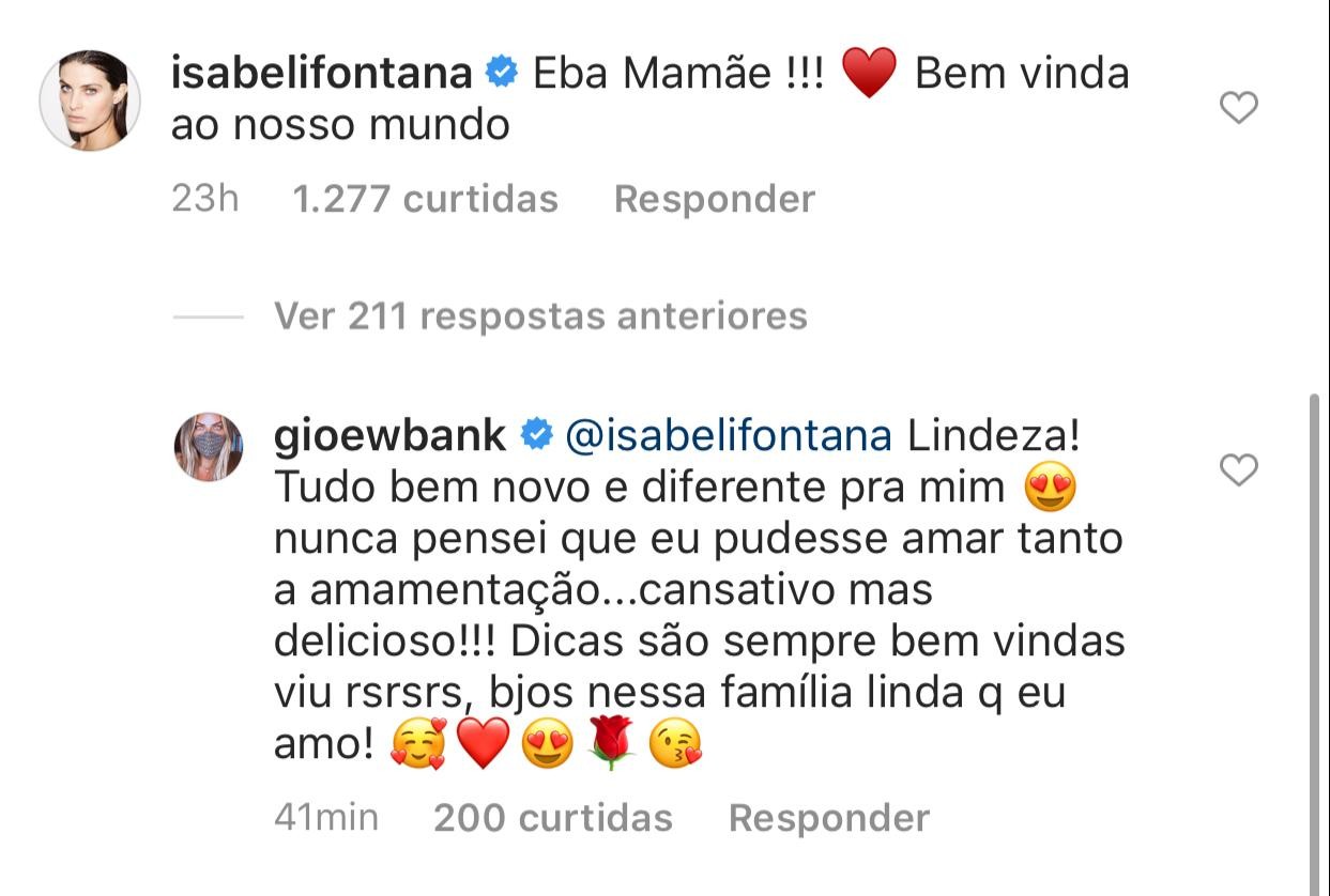 Giovanna Ewbank defende Isabeli Fontana após repercussão de comentário em post (Foto: Reprodução/Instagram )