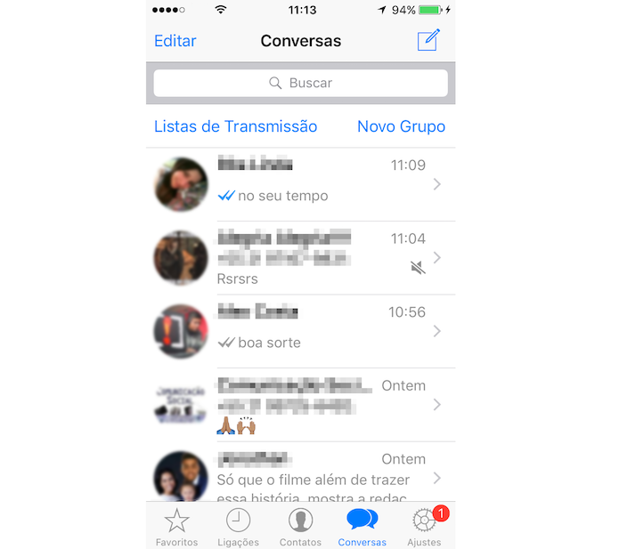 Mensagens marcadas como lidas no WhatsApp para iPhone (Foto: Reprodução/Marvin Costa)