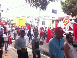 Manifestação em Belém (Foto: Dominik Giusti/G1)