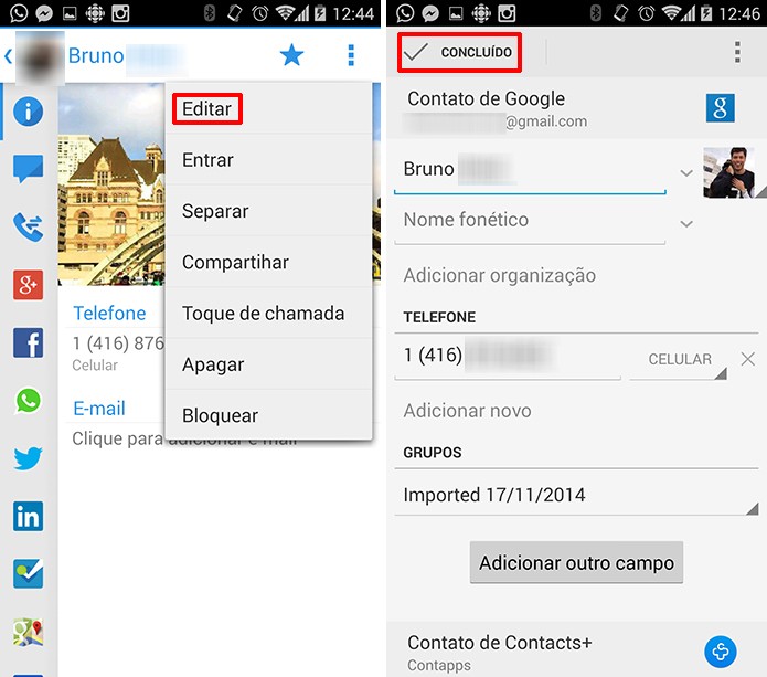 Contacts+ pode editar contatos da agenda do Android em poucos passos (Foto: Reprodução/Elson de Souza)