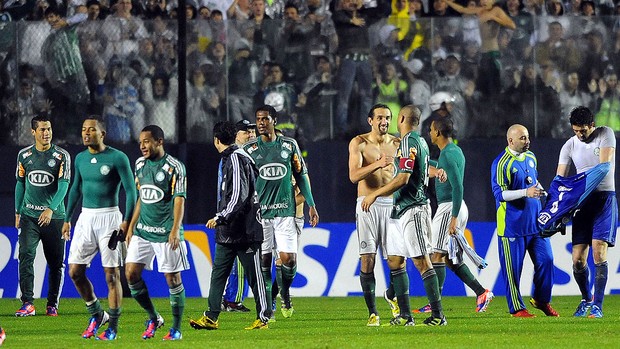 Palmeiras x Grêmio, Time do Palmeiras comemorando (Foto: Marcos Ribolli  / Globoesporte.com)