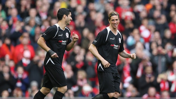 Luis Suares e Fernando Torres, Liverpool, jogo beneficente