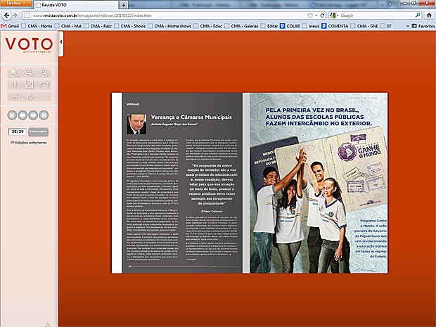 Anúncio do governo de Pernambuco em revista gaúcha (Foto: Reprodução / Internet)
