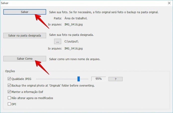 Salvando foto editada no PhotoScape (Foto: Reprodução/Helito Bijora) Salvando foto editada no PhotoScape (Foto: Reprodução/Helito Bijora)